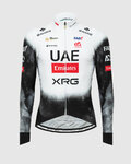 PISSEI Tricou de cilism pentru iarnă cu mânecă lungă - UAE TEAM EMIRATES - XRG 2025 REPLICA - alb/negru