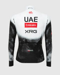 PISSEI Tricou de cilism pentru iarnă cu mânecă lungă - UAE TEAM EMIRATES - XRG 2025 REPLICA - alb/negru