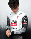 PISSEI Tricou de cilism pentru iarnă cu mânecă lungă - UAE TEAM EMIRATES - XRG 2025 REPLICA - alb/negru