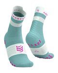 COMPRESSPORT Șosete clasice de ciclism - PRO RACING SOCKS V4.0 RUN - turcoaz