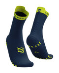 COMPRESSPORT Șosete clasice de ciclism - PRO RACING V4.0 RUN HIGH - albastru/galben