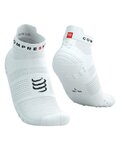 COMPRESSPORT Șosete de gleznă de ciclism - PRO RACING SOCKS V4.0 RUN - alb