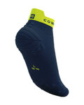 COMPRESSPORT Șosete de gleznă de ciclism - PRO RACING V4.0 RUN LOW - albastru/galben