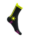 COMPRESSPORT Șosete clasice de ciclism - PRO RACING V4.0 TRAIL - galben/negru