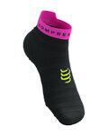 COMPRESSPORT Șosete de gleznă de ciclism - PRO RACING SOCKS V4.0 ULTRALIGHT RUN - negru/galben/roz