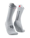 COMPRESSPORT Șosete clasice de ciclism - PRO RACING SOCKS V4.0 ULTRALIGHT BIKE - alb/negru