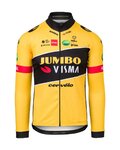 AGU Tricou de ciclism cu mânecă lungă de vară - JUMBO-VISMA 2022 - galben/negru