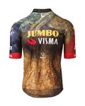 AGU Tricou de ciclism cu mânecă scurtă - JUMBO-VISMA 2022 - maro/albastru/galben/negru/roșu