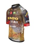 AGU Tricou de ciclism cu mânecă scurtă - JUMBO-VISMA 2022 - maro/albastru/galben/negru/roșu
