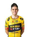 AGU Tricou de ciclism cu mânecă scurtă - JUMBO-VISMA 2023 WOUT VAN AERT - negru/galben