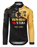 AGU Tricou de ciclism cu mânecă lungă de vară - JUMBO-VISMA VELODROME TDF 2023 - galben/negru