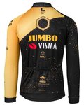 AGU Tricou de ciclism cu mânecă lungă de vară - JUMBO-VISMA VELODROME TDF 2023 - galben/negru