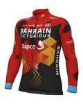 ALÉ Tricou de cilism pentru iarnă cu mânecă lungă - BAHRAIN VICTORIOUS 2023 WNT - roșu/albastru/galben/negru