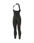 ALÉ Pantaloni de ciclism lungi cu bretele - FUTURE LADY WINTER - roz/negru
