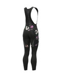 ALÉ Pantaloni de ciclism lungi cu bretele - FIORI LADY WINTER - negru