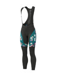 ALÉ Pantaloni de ciclism lungi cu bretele - FIORI LADY WINTER - verde/negru