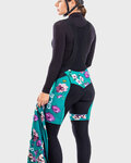 ALÉ Pantaloni de ciclism lungi cu bretele - FIORI LADY WINTER - verde/negru