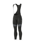 ALÉ Pantaloni de ciclism lungi cu bretele - BULLET WINTER LADY - negru/gri