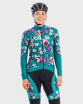 ALÉ Tricou și pantaloni de iarnă de ciclism - FIORI LADY WINTER - negru/verde