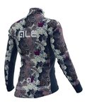 ALÉ Tricou de cilism pentru iarnă cu mânecă lungă - AMAZZONIA LADY WNT - albastru/bej