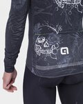 ALÉ Tricou de cilism pentru iarnă cu mânecă lungă - SKULL WINTER - negru/alb