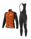 ALÉ Jachetă și pantaloni de iarnă de ciclism - SHARP + WINTER - negru/portocaliu