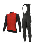 ALÉ Jachetă și pantaloni de iarnă de ciclism - FONDO 2.0 + WINTER - roșu/negru