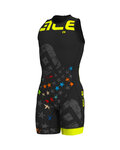 ALÉ Salopetă de ciclism - OLYMPIC TRI STELLE - multicolor/negru