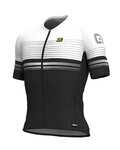 ALÉ Tricou de ciclism cu mânecă scurtă - SLIDE - negru/alb