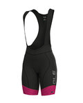 ALÉ Pantaloni scurți de ciclism cu bretele - MASTER LADY - negru/roz