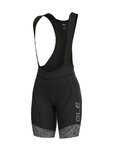 ALÉ Pantaloni scurți de ciclism cu bretele - MASTER LADY - alb/negru