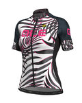 ALÉ Tricou de ciclism cu mânecă scurtă - SUNSET LADY - alb/negru