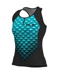 ALÉ Tricoul de ciclism fără mâneci - HEXA LADY  - negru/albastru