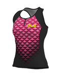 ALÉ Tricoul de ciclism fără mâneci - HEXA LADY - negru/roz