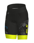 ALÉ Pantaloni scurți de ciclism fără bretele - STELLE KIDS  - negru/galben
