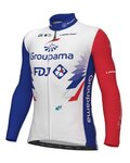 ALÉ Tricou de cilism pentru iarnă cu mânecă lungă - GROUPAMA FDJ 2022 - albastru/roșu/alb