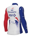 ALÉ Tricou de cilism pentru iarnă cu mânecă lungă - GROUPAMA FDJ 2022 - albastru/roșu/alb