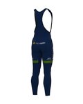 ALÉ Pantaloni de ciclism lungi cu bretele - SLOVENIA NATIONAL 22 - verde/albastru