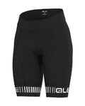 ALÉ Pantaloni scurți de ciclism fără bretele - STRADA LADY - negru/alb