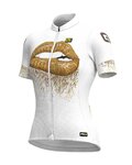 ALÉ Tricou de ciclism cu mânecă scurtă - LIPS LADY - alb/auriu