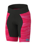 ALÉ Pantaloni scurți de ciclism fără bretele - ROCK KIDS - roz/negru