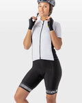 ALÉ Pantaloni scurți de ciclism fără bretele - STRADA LADY - negru/alb
