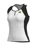ALÉ Tricoul de ciclism fără mâneci - COLOR BLOCK LADY - alb/negru