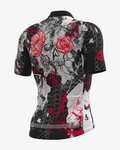 ALÉ Tricou de ciclism cu mânecă scurtă - SKULL - alb/roșu/negru