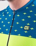 ALÉ Tricou de ciclism cu mânecă scurtă - STARS - galben/albastru
