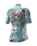 ALÉ Tricou de ciclism cu mânecă scurtă - SKULL LADY - albastru deschis