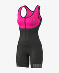 ALÉ Salopetă de ciclism - CLASSICO RL 2.0 LADY - roz/negru