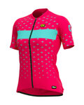 ALÉ Tricou de ciclism cu mânecă scurtă - STARS LADY - roz/turcoaz