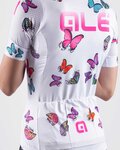 ALÉ Tricou de ciclism cu mânecă scurtă - BUTTERFLY LADY - alb