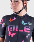 ALÉ Tricou de ciclism cu mânecă scurtă - BUTTERFLY LADY - negru